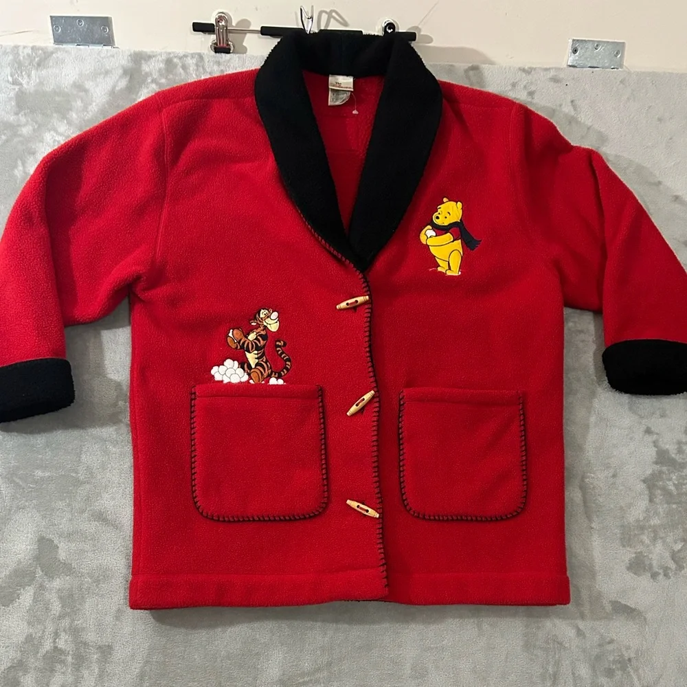 Vintage Disney Pooh & tiger fleece toggle button jacket - Picture 1 of 12